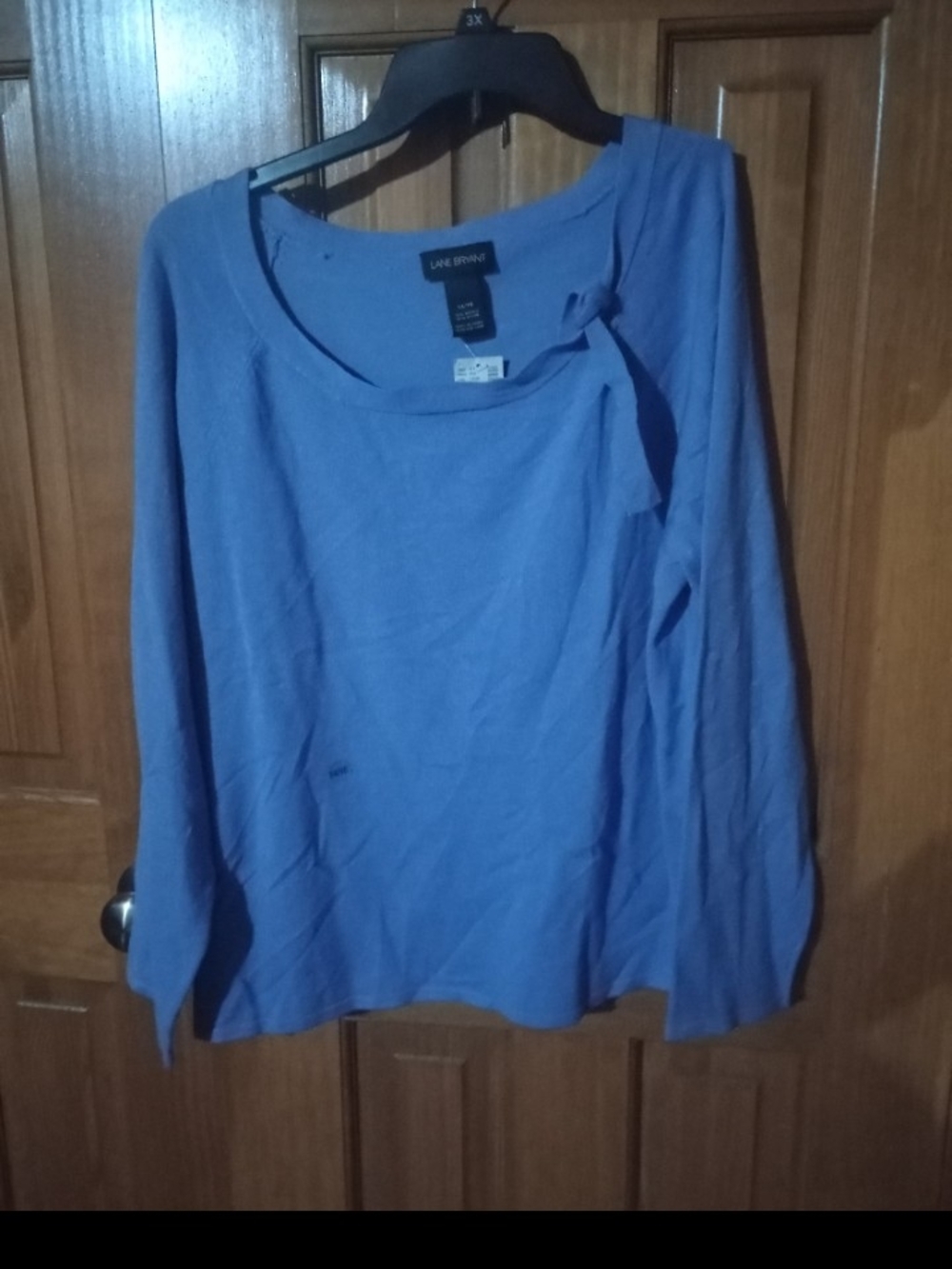 Lane Bryant Periwinkle Long Sleeve Top with Neck Bow